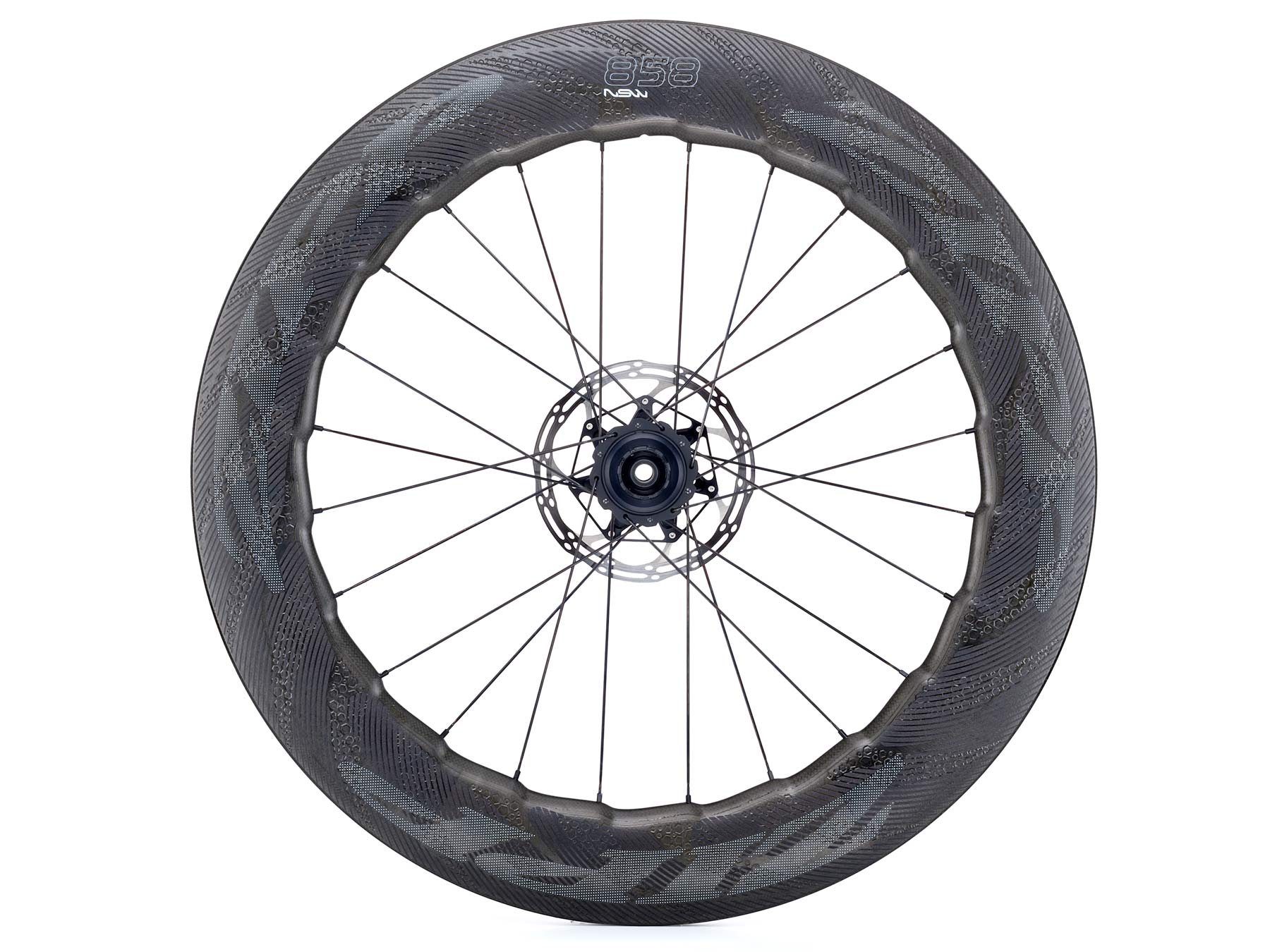 Zipp 858 NSW aero deep section carbon clincher road bike race wheels disc brake rear wheel