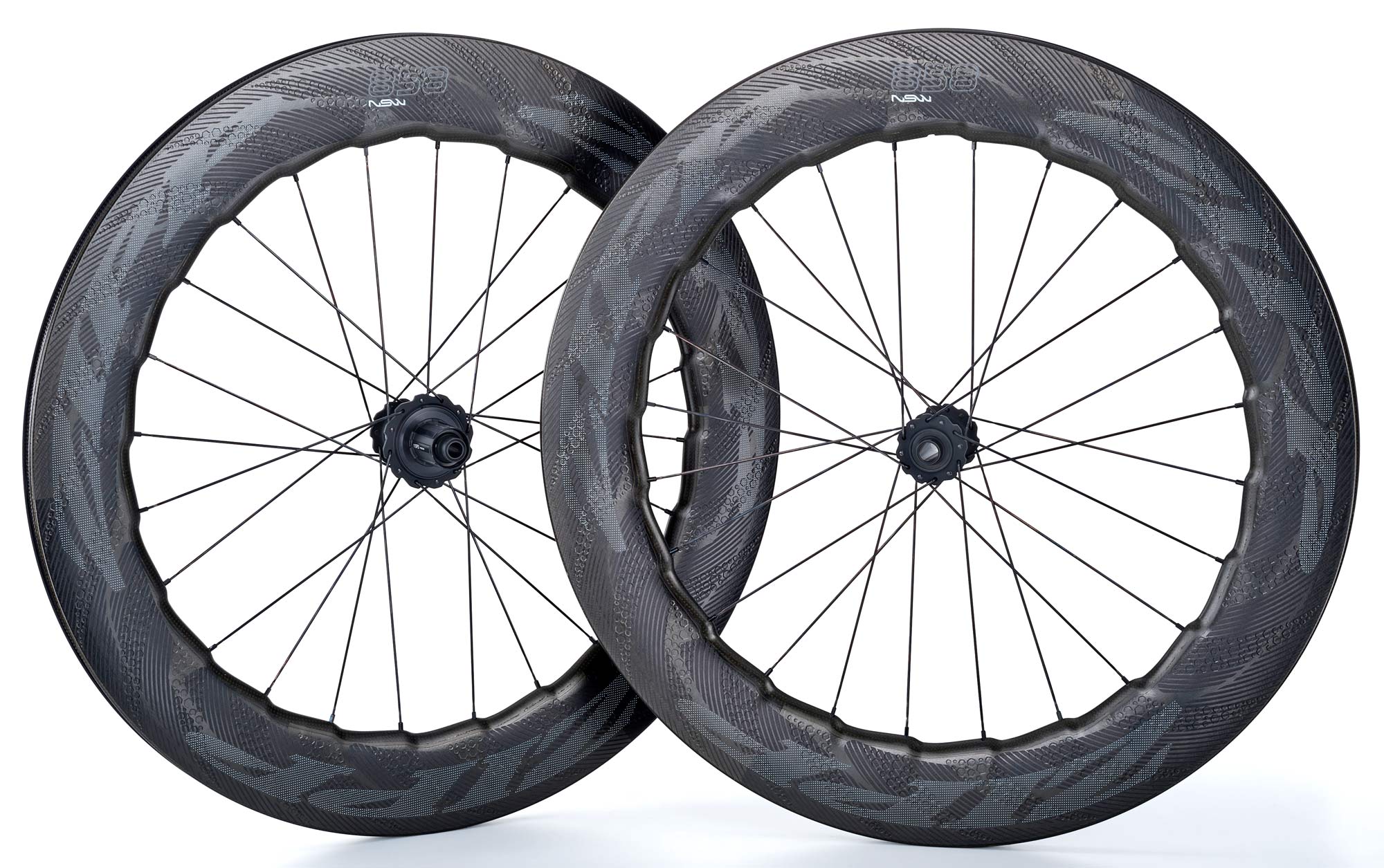 Zipp 858 NSW aero deep section carbon clincher road bike race wheels disc brake wheelset