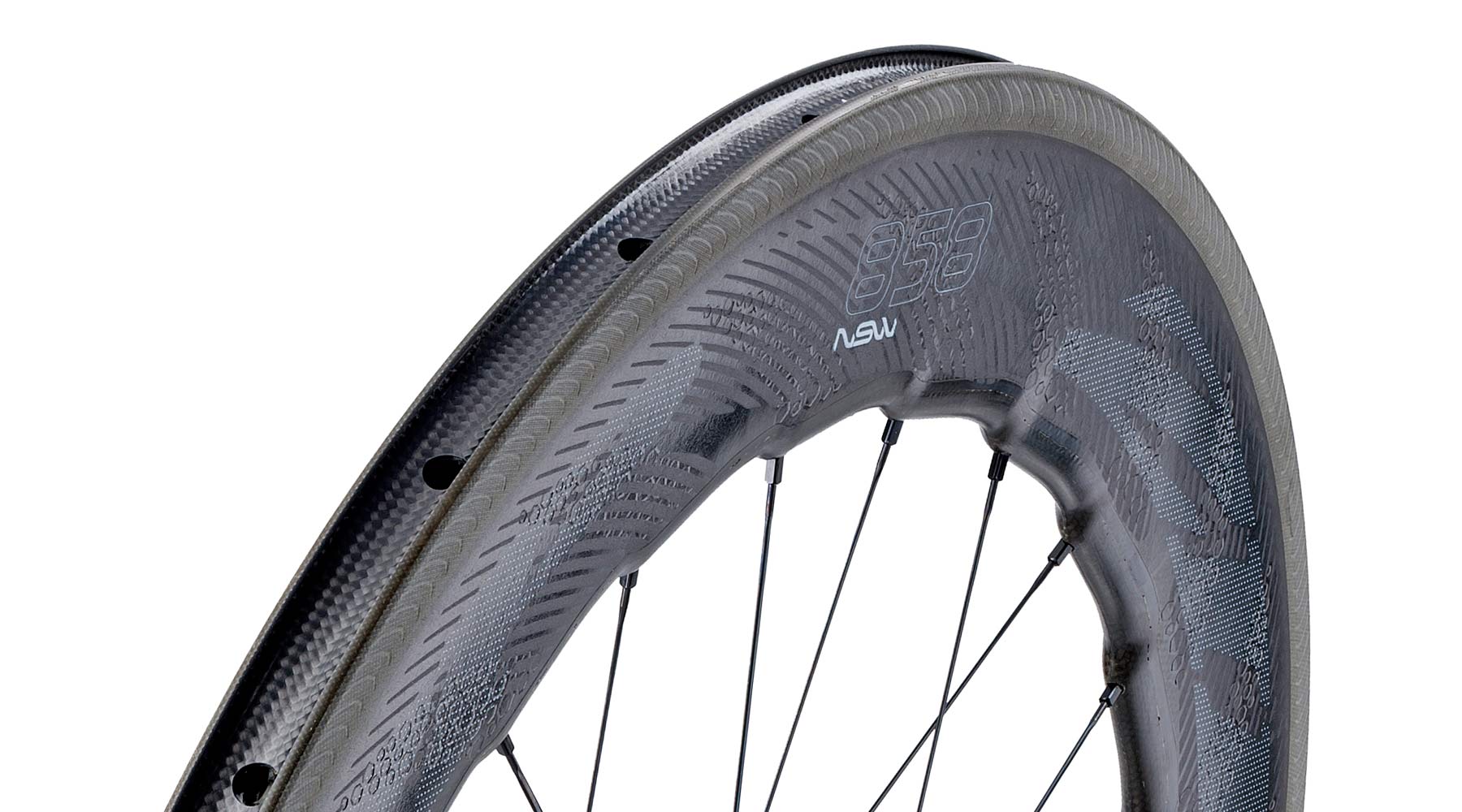 Zipp 858 NSW aero deep section carbon clincher road bike race wheels rim brake rim bed profile