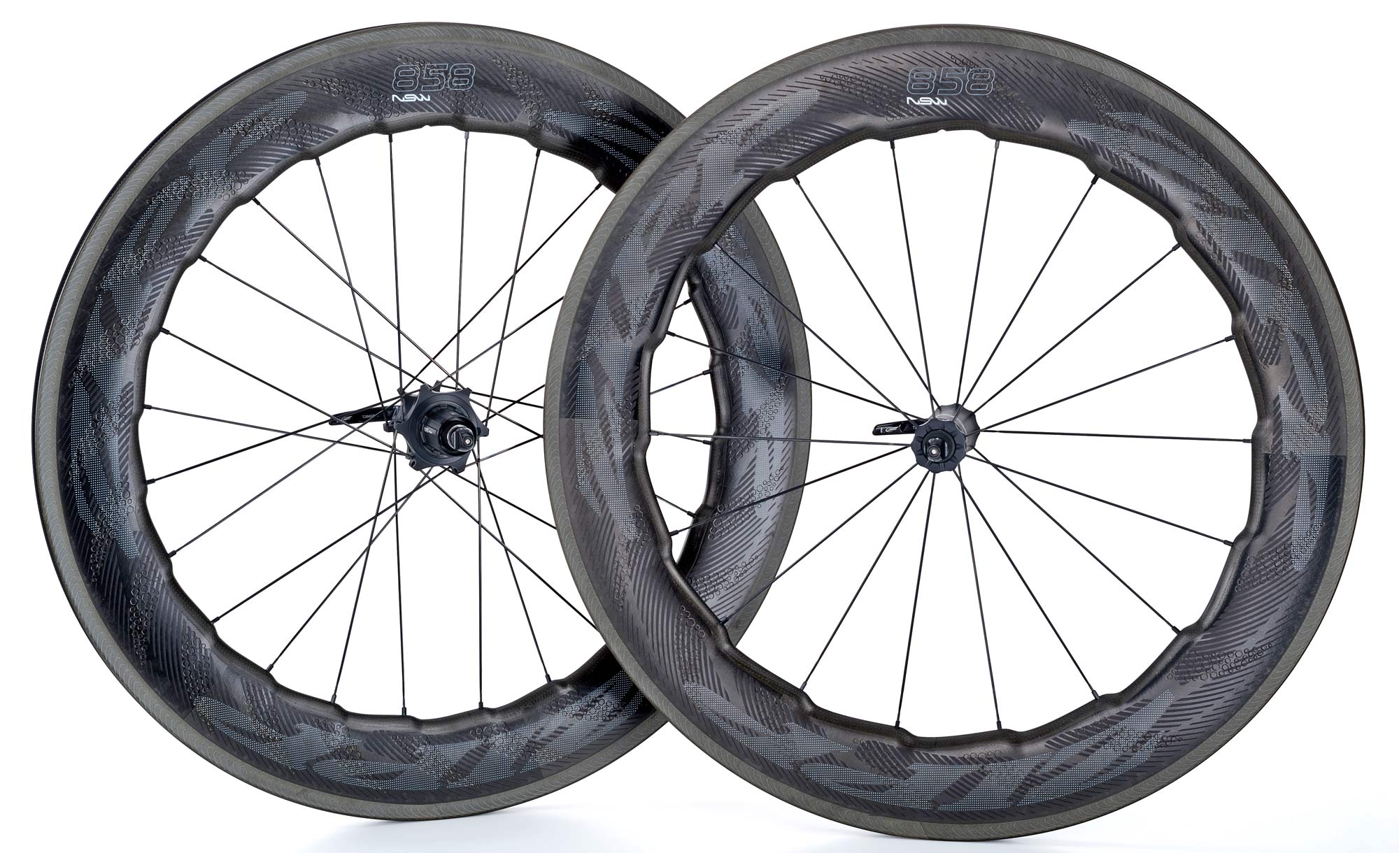 Zipp 858 NSW aero deep section carbon clincher road bike race wheels rim brake wheelset