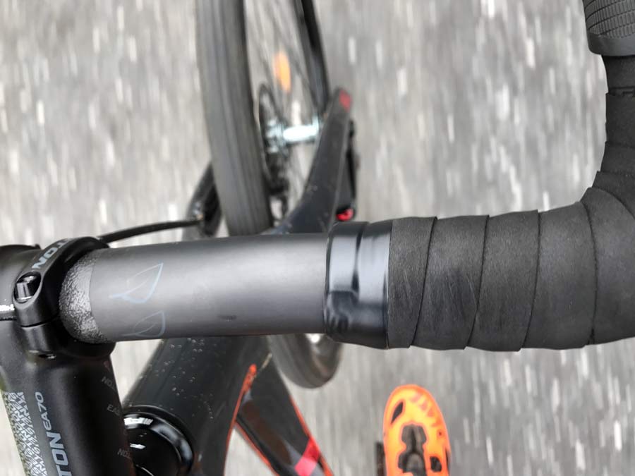 sneak peek at new Lauf carbon fiber handlebar for gravel road bikes