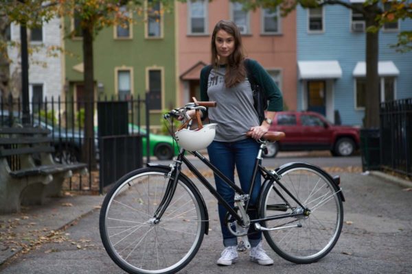 Brooklyn Bicycle Co, girl with Franklin