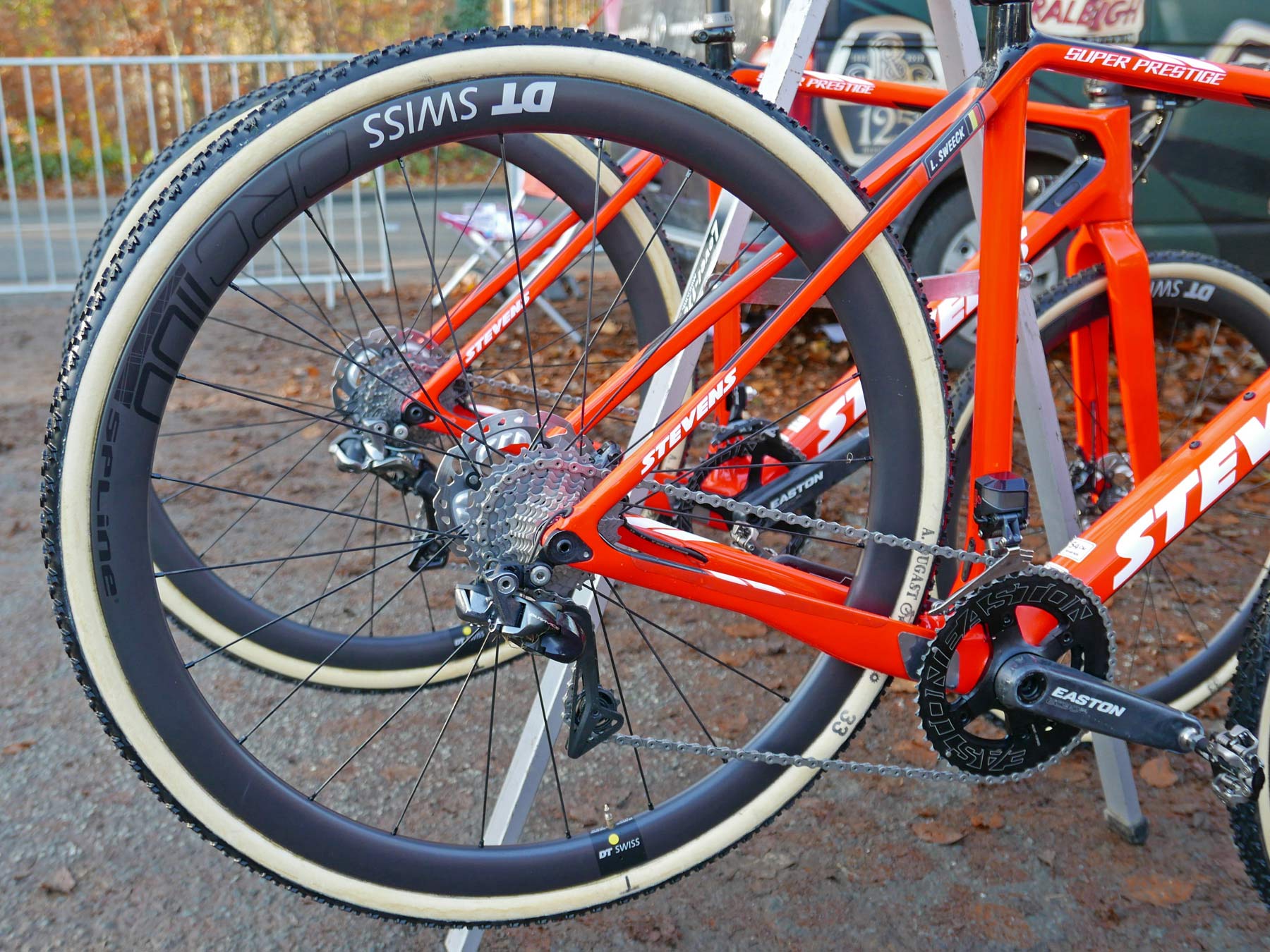 DT Swiss CRC 1100 Spline Tubular prototype disc brake carbon tubular cyclocross race wheels CX World Cup Zeven rear wheel.jpg