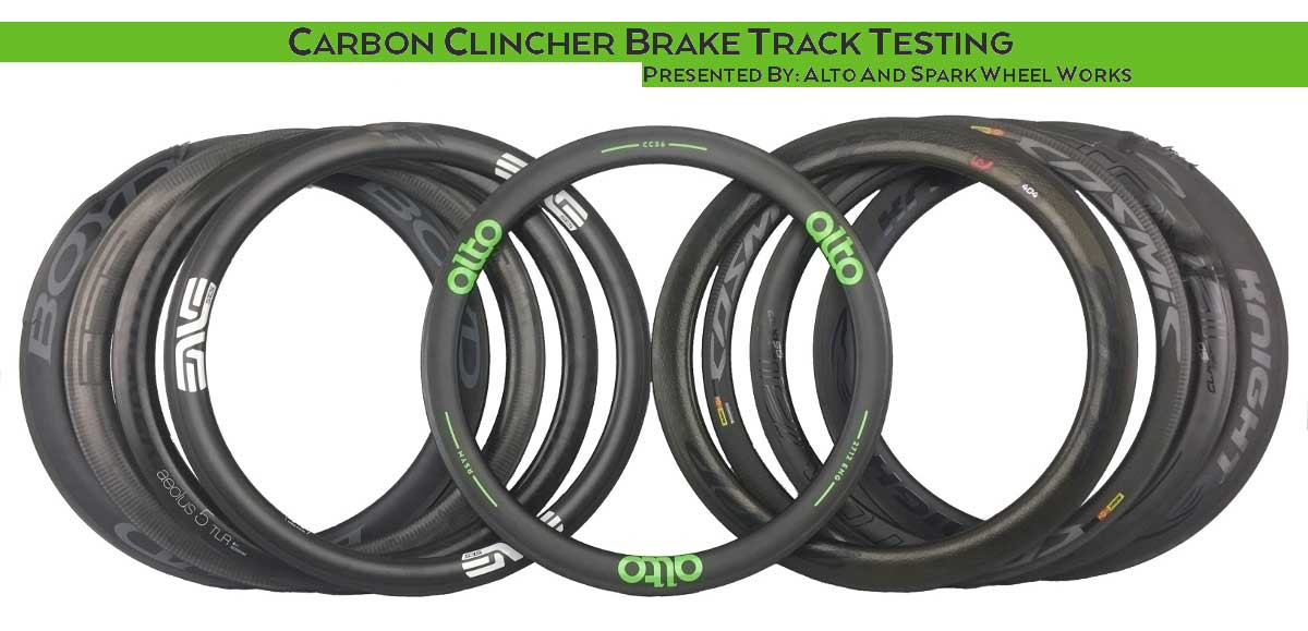 2018 Alto Cycling carbon rim brake performance comparison test against Zipp Knight Boyd Bontrager Mavic and more wheel brands