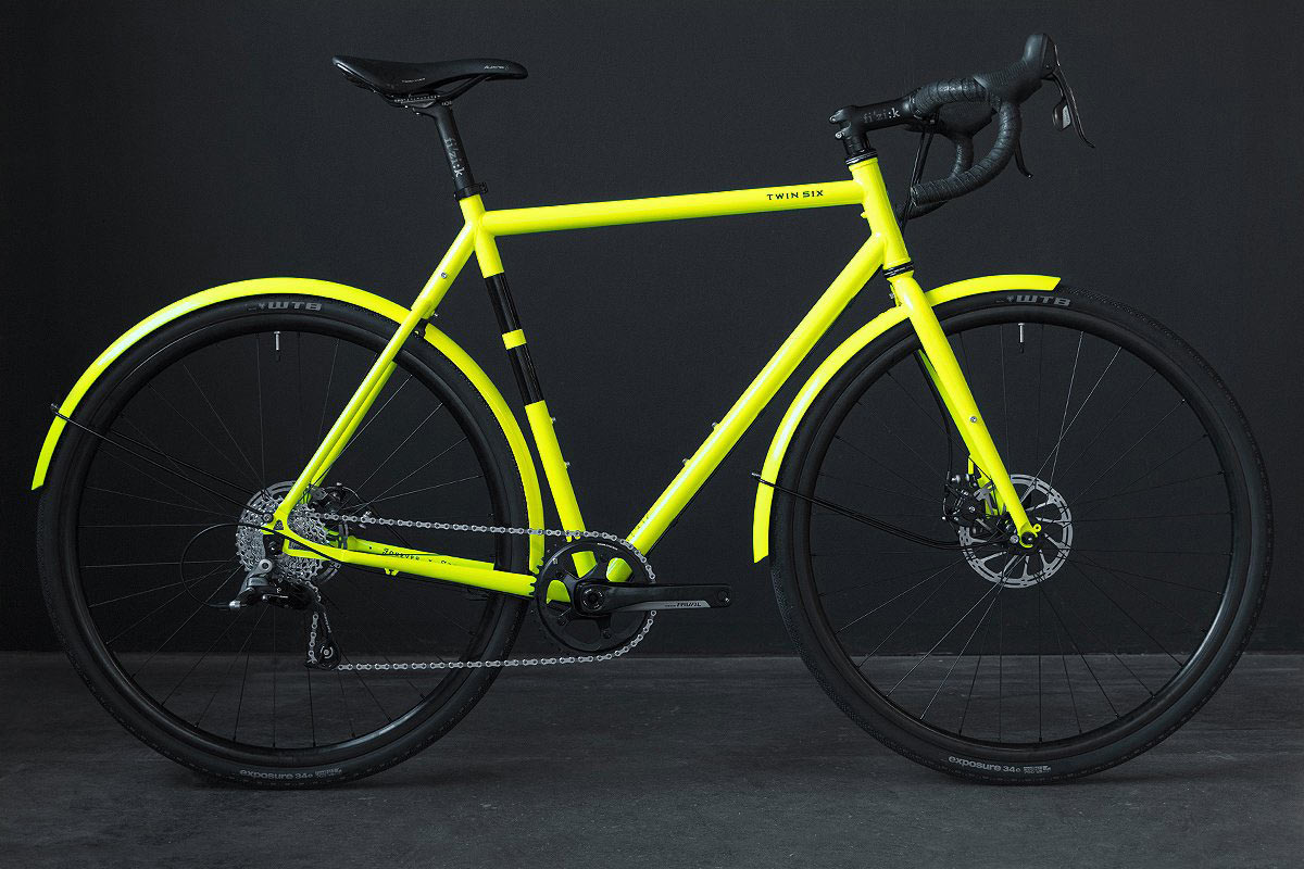 2018 TwinSix Standard Rando steel touring road bike in hi vis yellow paint