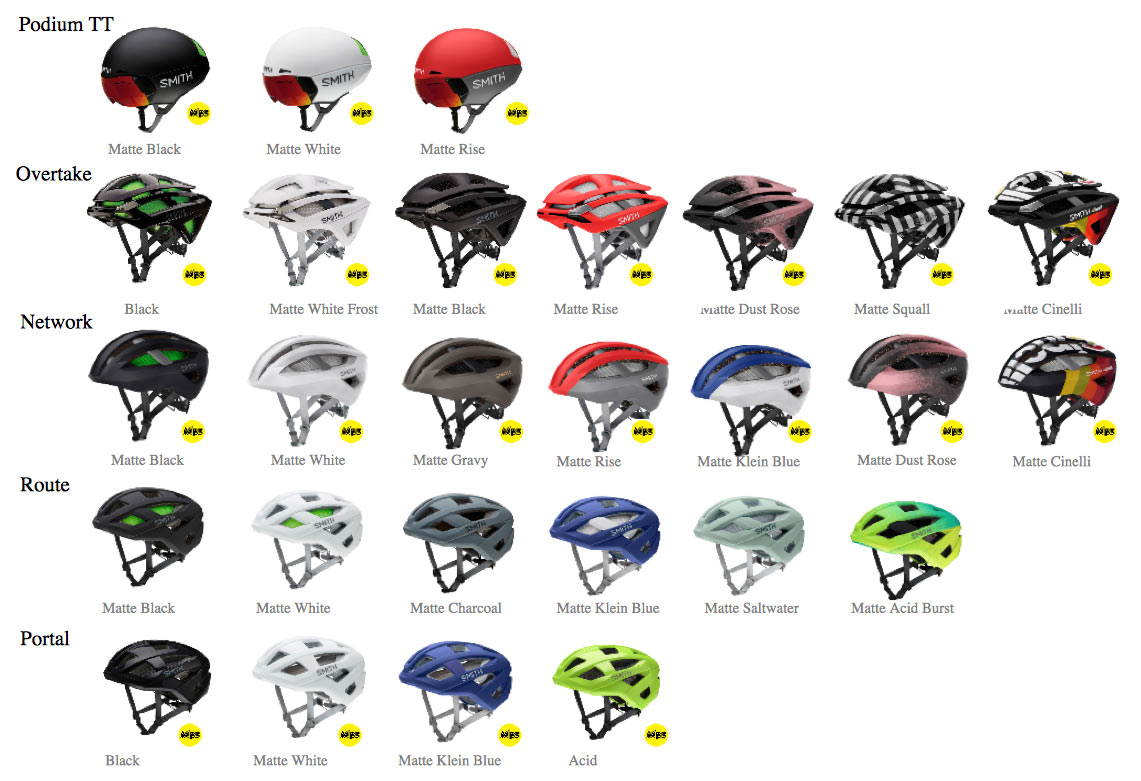 2018 Smith road bike helmet collection overview