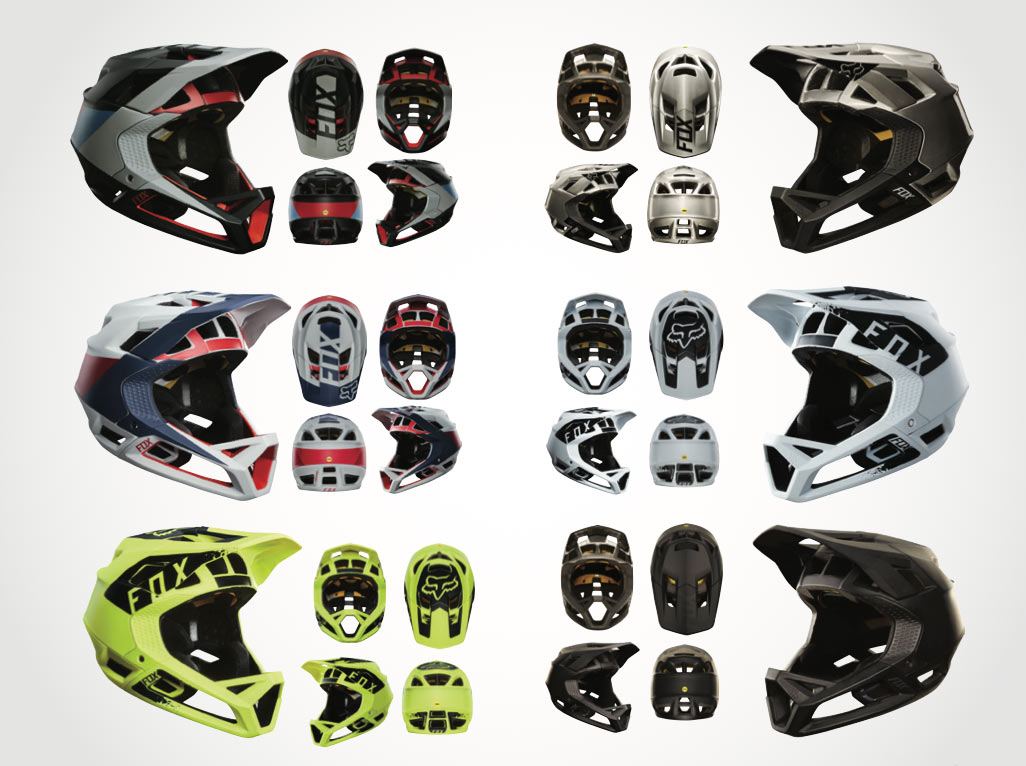2018 Fox ProFrame lightweight full face mountain bike helmet for enduro racing gets new colors