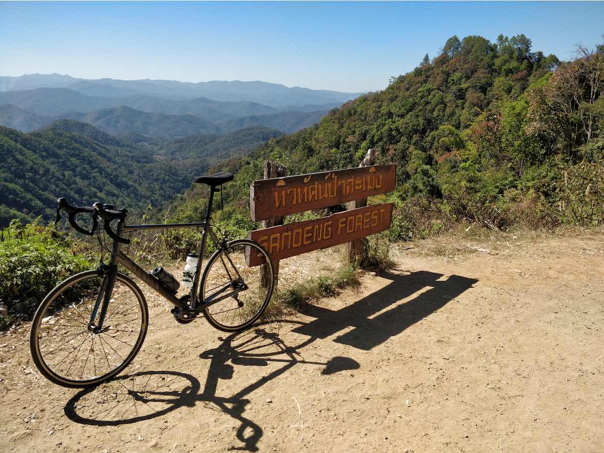 bikerumor pic of the day, Cycling to the highest viewpoint on the Samoeng Loop, Chiang Mai, Thailand. 1140 meters above sea level.