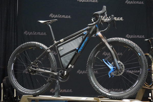 nabs 2018 appleman carbon drop bar fat bike with titanium S-and-S couplers clears a four inch tire