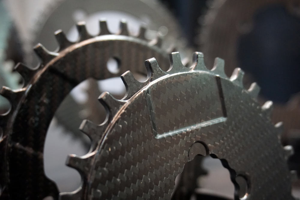 carbon tactic full carbon chainrings for 1x gravel road and mountain bikes