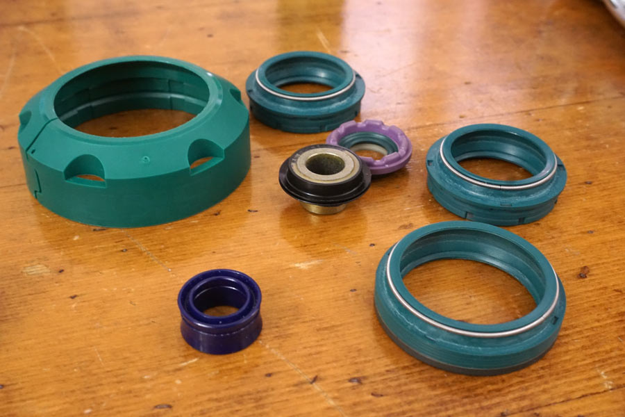 SKF suspension seals and bumpers reduce the total number of parts needed to assemble a shock