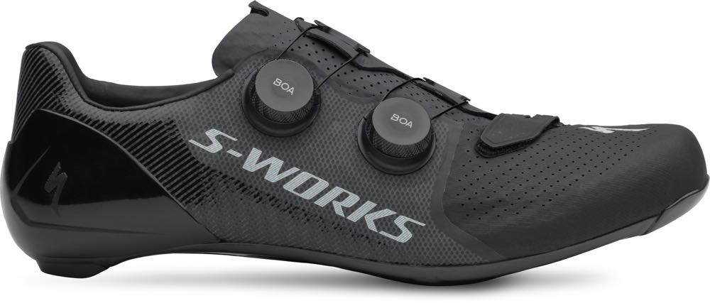 The new S-Works 7 road shoe has more toe room and a lighter sole than before.