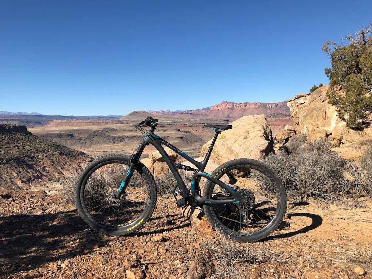 bikerumor pic of the dayRiding Wire Mesa in southern Utah on the Yeti SB4.5. Views of Zion National Park abound making it difficult to keep your eyes on the trail.