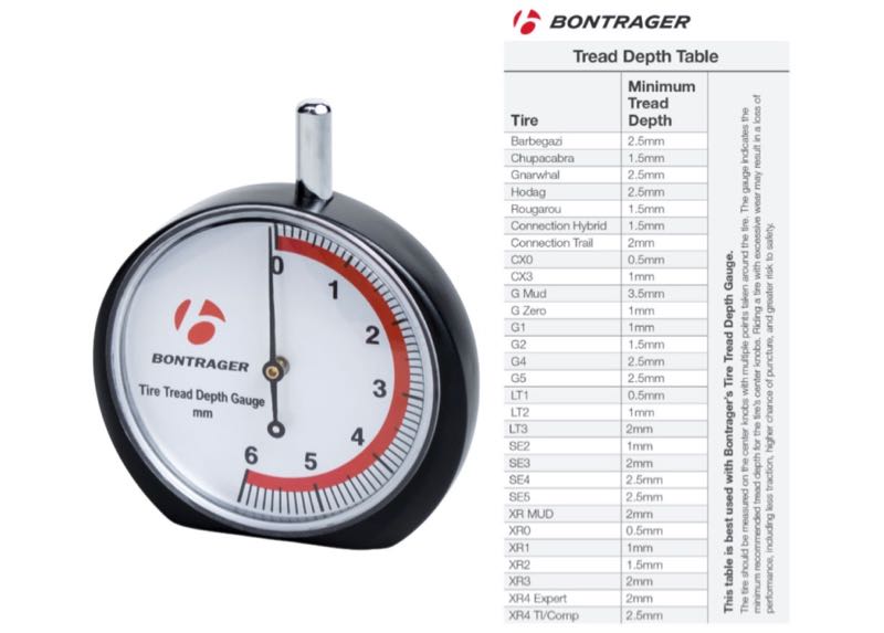 Bontrager's new tread depth gauge can help determine when to replace a tire.