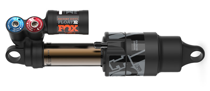 2019 Fox FLOAT X2 rear shock with stronger air can and higher pressure rating