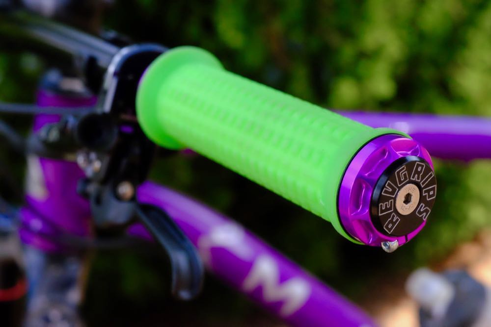 purple bike grips