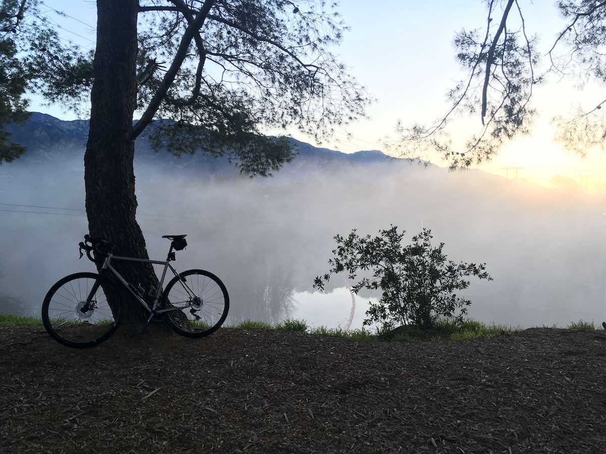 bikerumor pic of the day cycling near Devil's Gate Dam above Pasadena, California.
