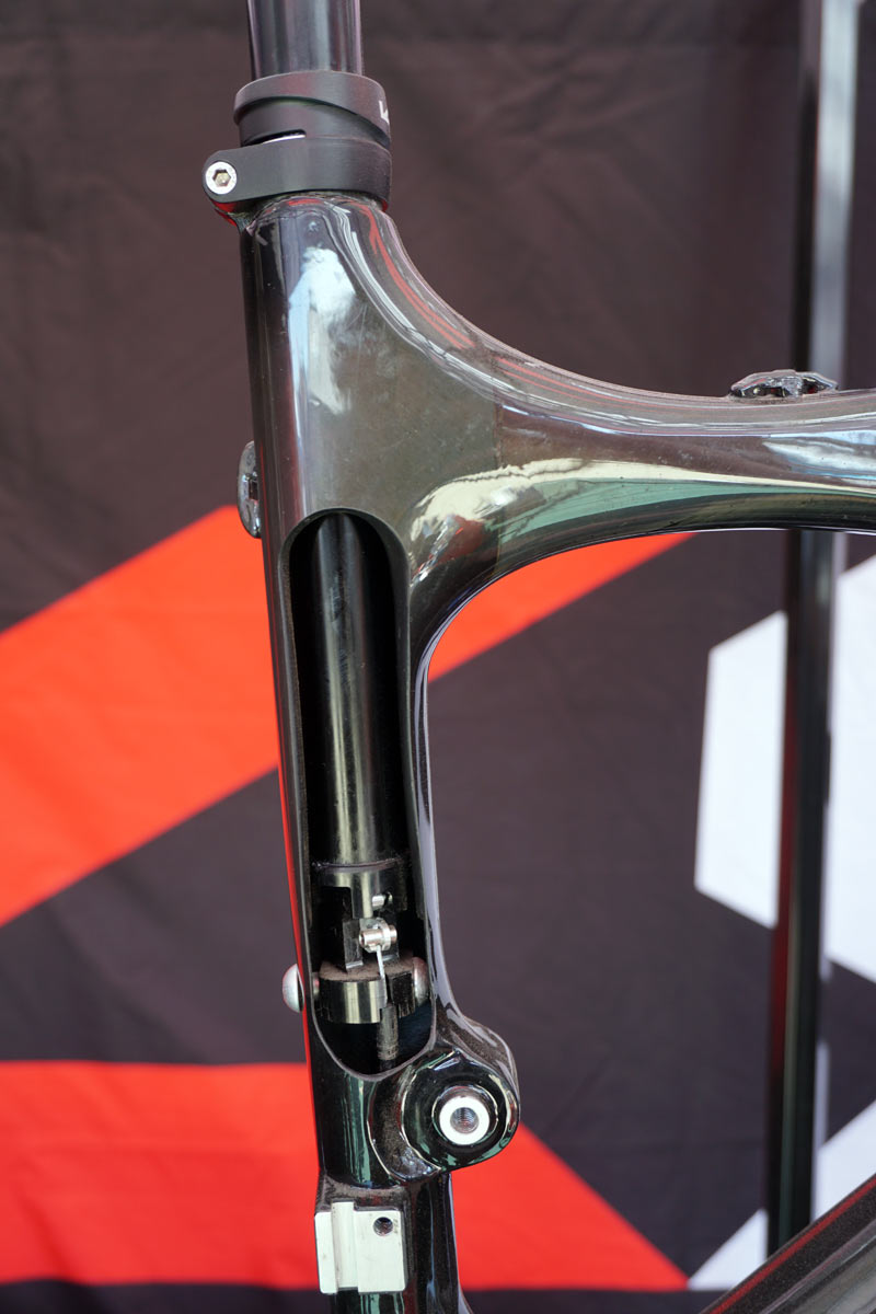 KS Suspension integrated dropper seatpost sits inside the bicycle frame