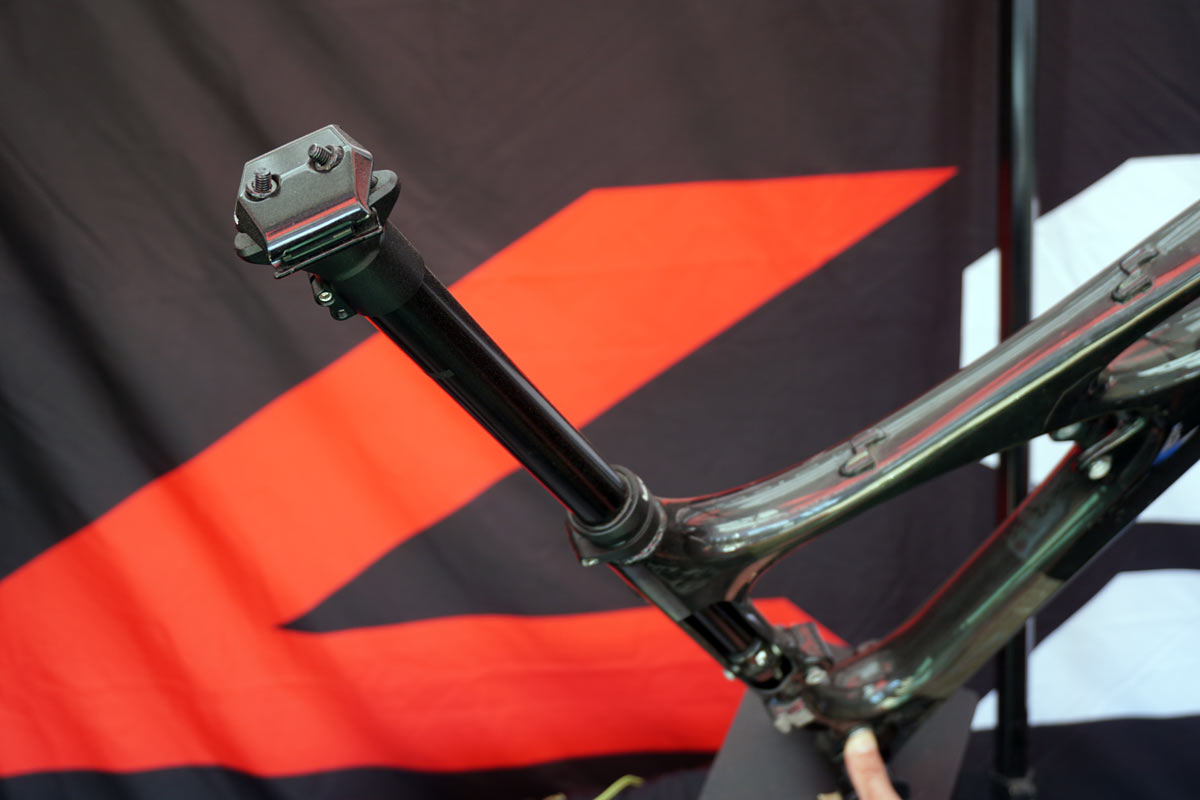 KS Suspension integrated dropper seatpost sits inside the bicycle frame