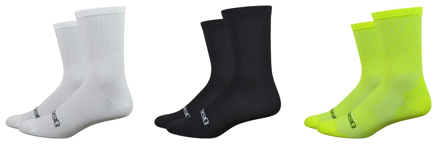 DeFeet EVO Classic ultra lightweight cycling socks with classic ribbed uppers