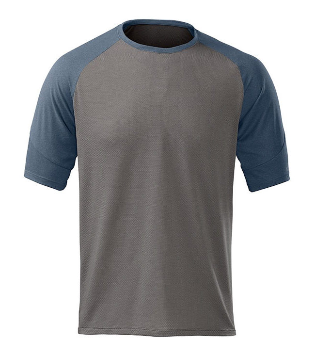 Kitsbow Delta Tee V2, front, blue and grey