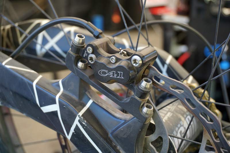 prototype polygon downhill mountain bike with NAILD R3ACT 2play suspension design found at 2018 crankworx les gets