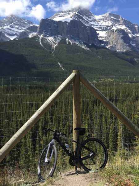 bikerumor pic of the day, biking the Trans Canada Trail between Canmore, Alberta and Banff, Alberta.