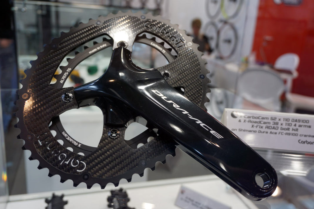 EB18: Carbon-Ti carbon fiber chainrings for Dura-Ace & SRM, CarbonSteel ...