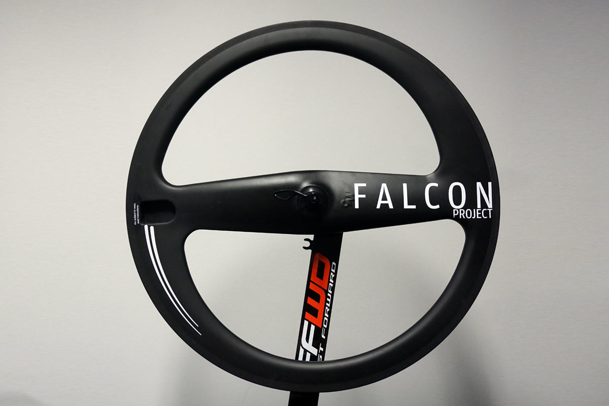 FFWD Falcon Project aero road bike wheel concept with two spokes