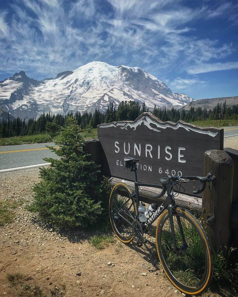 bikerumor pic of the day S-works bicycle sunrise climb of Mt. Rainier National Park