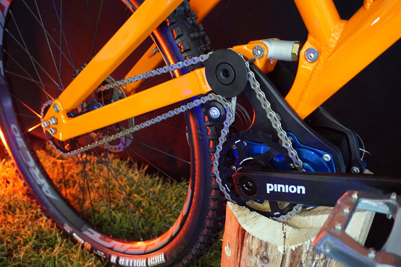 KineticWorks Quintessence enduro mountain bike with adjustable angles for climbing and descending