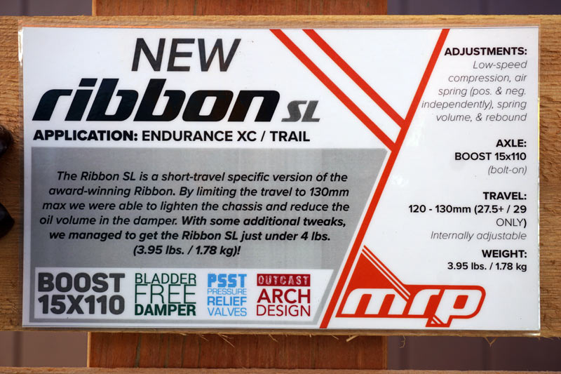 2019 MRP Ribbon SL sheds features to drop grams for a lightweight trail bike mountain bike fork