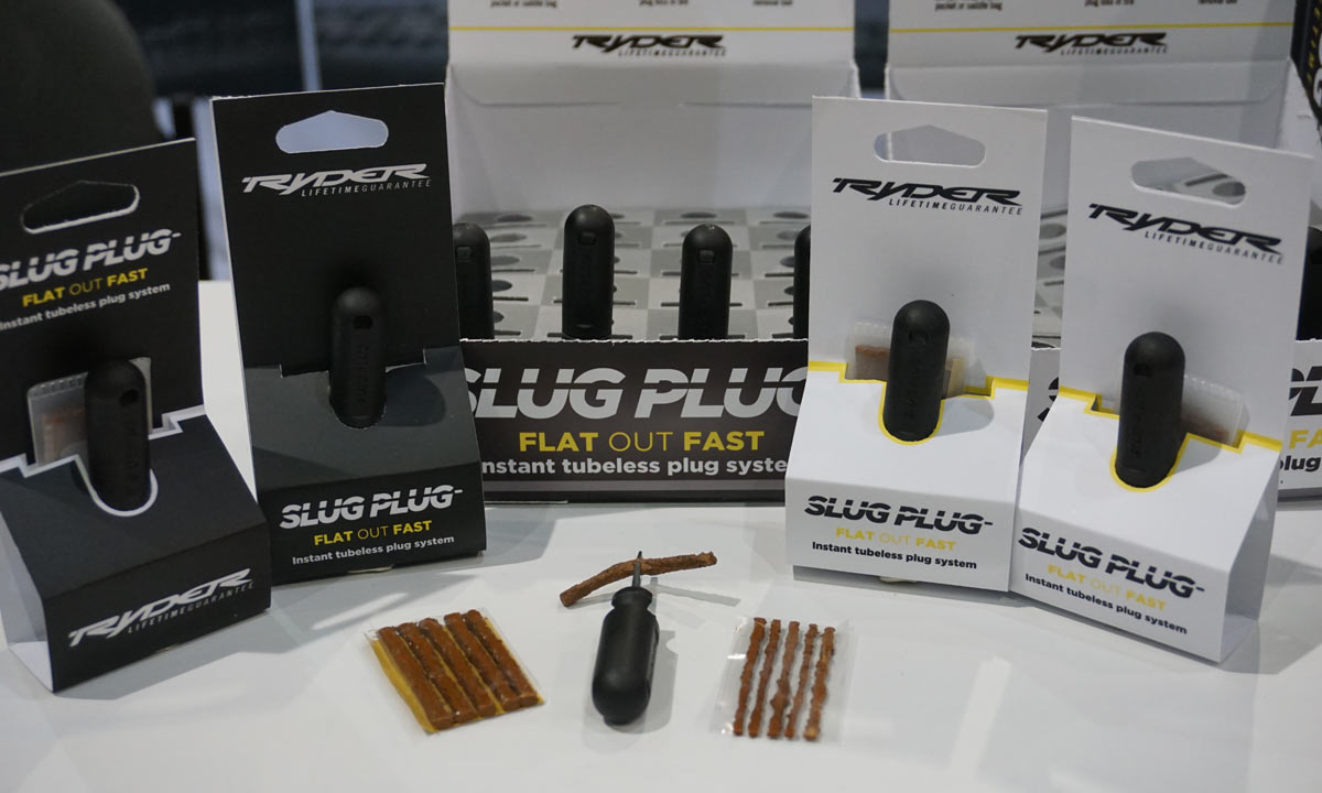 Ryders Slug Plug fixes mountain bike tire punctures quickly and easily with a complete kit for ten dollars