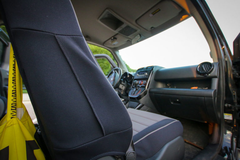 Vanlife Review Custom waterproof Honda Element seat covers from Wet