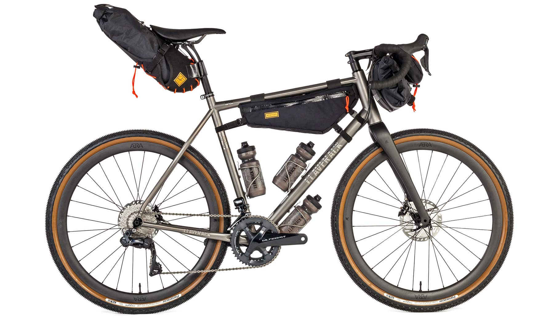 J.Laverack GRiT semi-custom titanium ti adventure gravel bike gravel adventure Restrap bikepacking bags