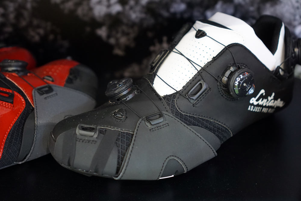 Lintamin Adjust Plus road cycling shoes with multiple BOA dial positions to customize the fit