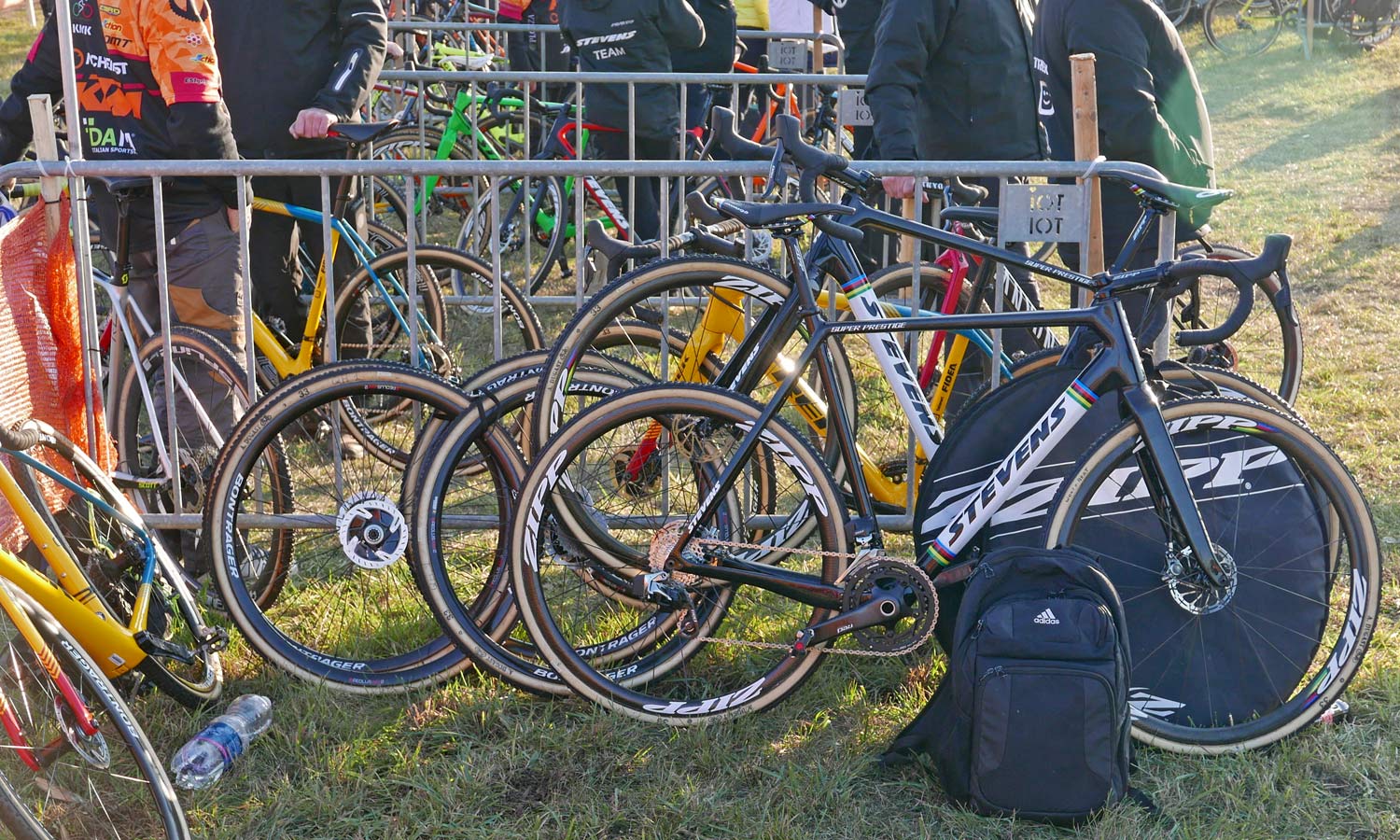 SRAM Red eTap 12-speed CX 1x 1x12 cross prototype groupset - Wout van Aert 2018 World Champion Stevens Super Prestige disc carbon cyclocross bike UCI World Cup Tabor, Czech Republic