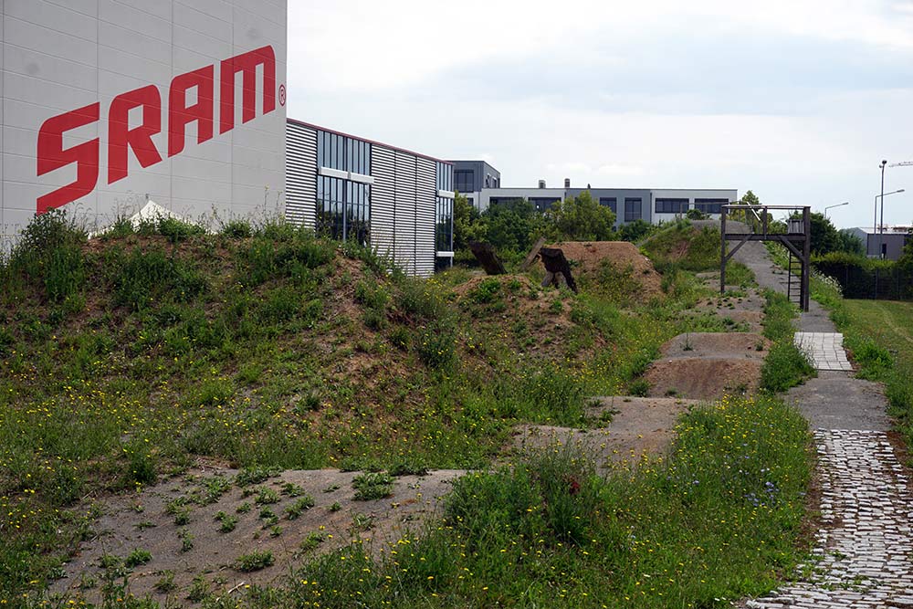 SRAM Schweinfurt Headquarters tour shows where they do drivetrain development and backyard test track and pump track