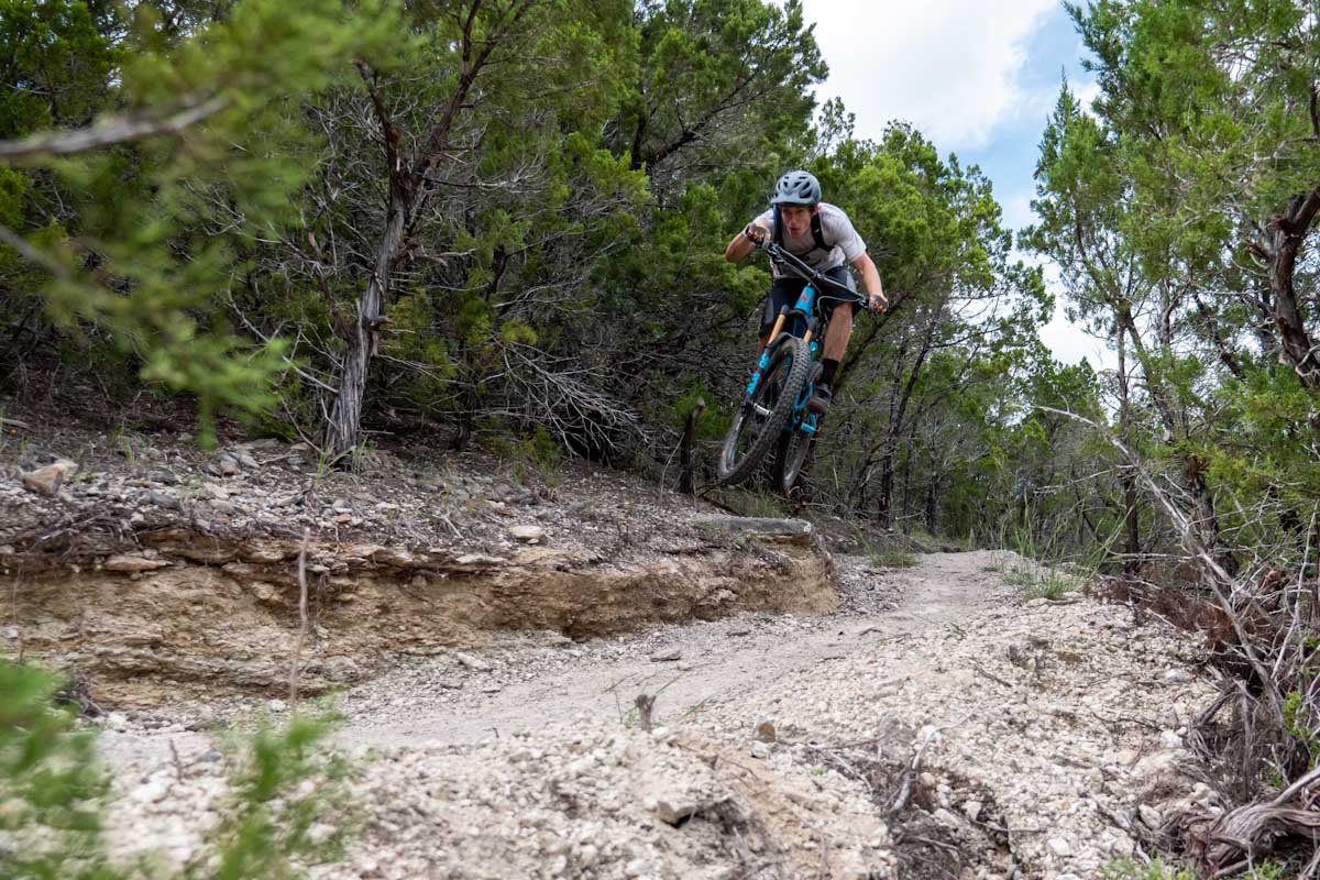 Spider Mountain Bike Park, Texas, guy jumping