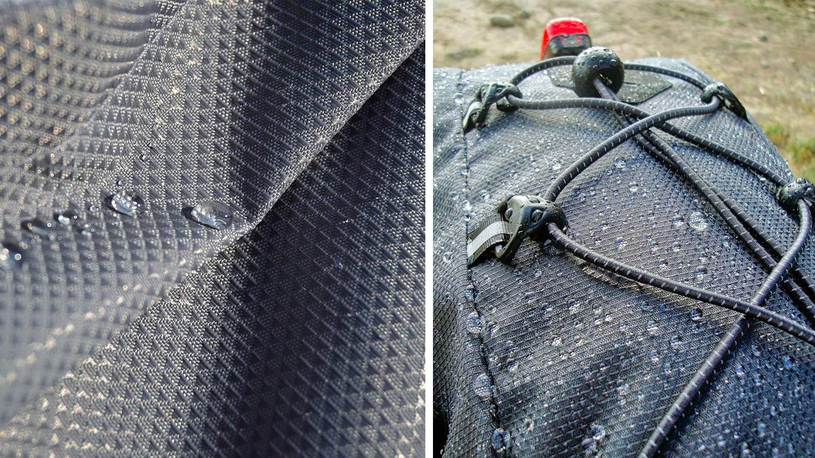 Geosmina lightweight weatherproof bikepacking bags fabrics