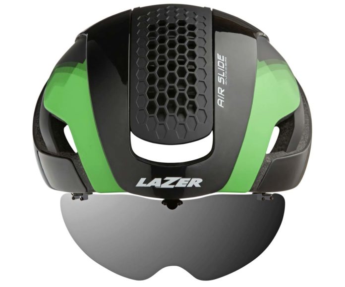 Lazer Bullet 2.0 slips in reshaped vented aero road helmet & integrated