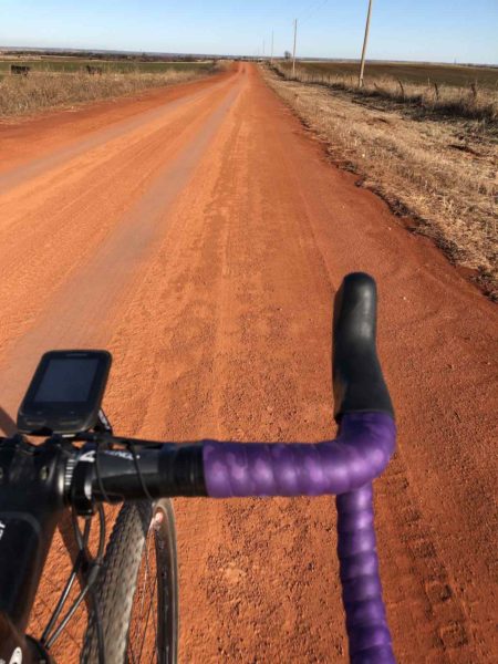 bikerumor pic of the day red gravel cycling training for landrun 100 in Oklahoma.