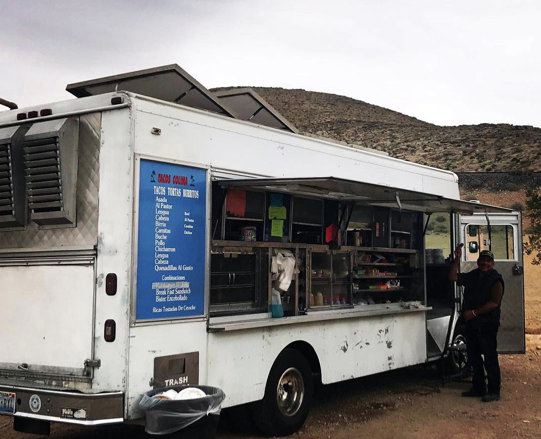 best taco truck in Nevada is Tacos Colima outside of Las Vegas on the way to Utah