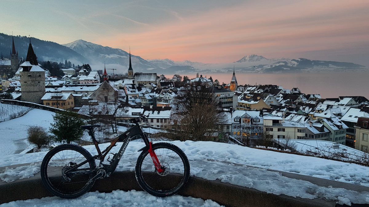 bikerumor pic of the day riding a Specialized Levo in Zug, Switzerland.