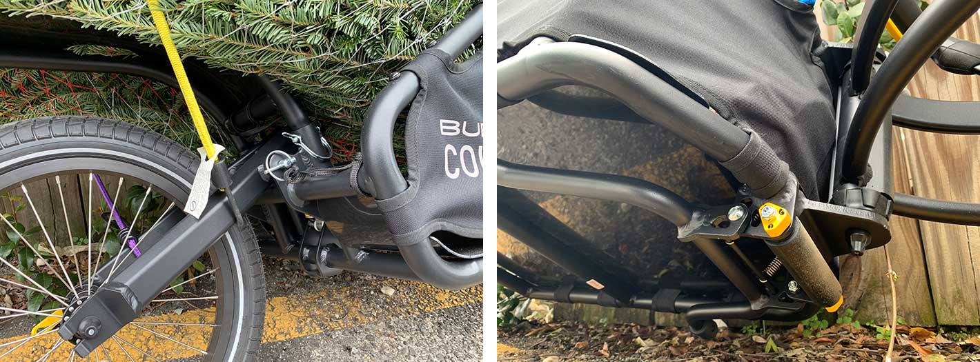 burley coho xc bike trailer review shows how to haul your christmas tree home on a bicycle