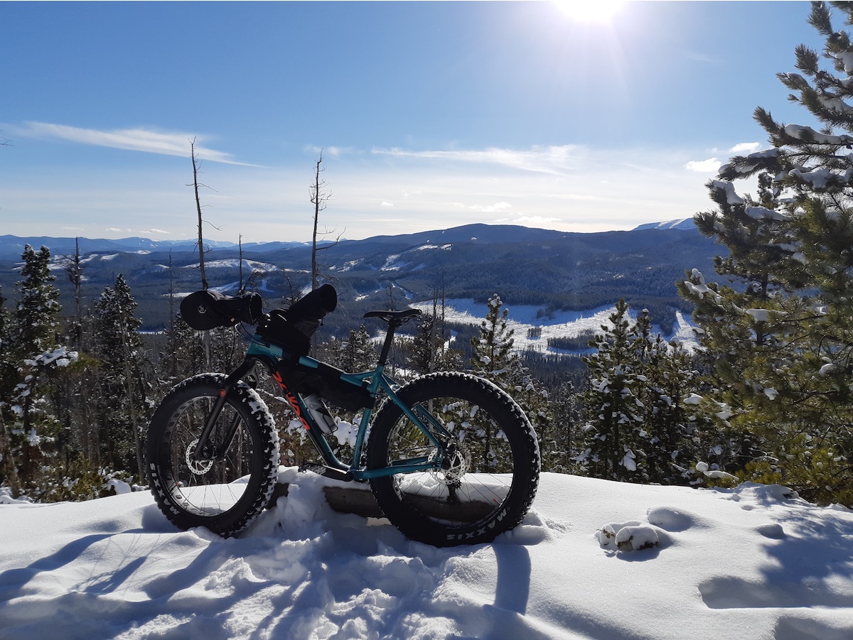 bikerumor pic of the day fat biking in the foothills of the canadian rockies.