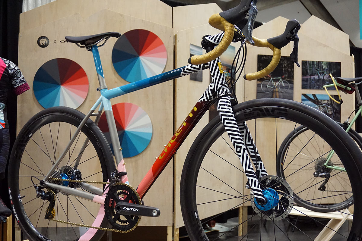 NAHBS 2019: Caletti x Jeremiah Kille custom painted road bike, tiger ti & grinding an axe