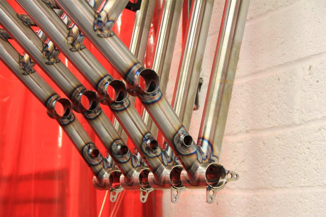 Tour Five Land Bikes steel frame building setup in Edinburgh