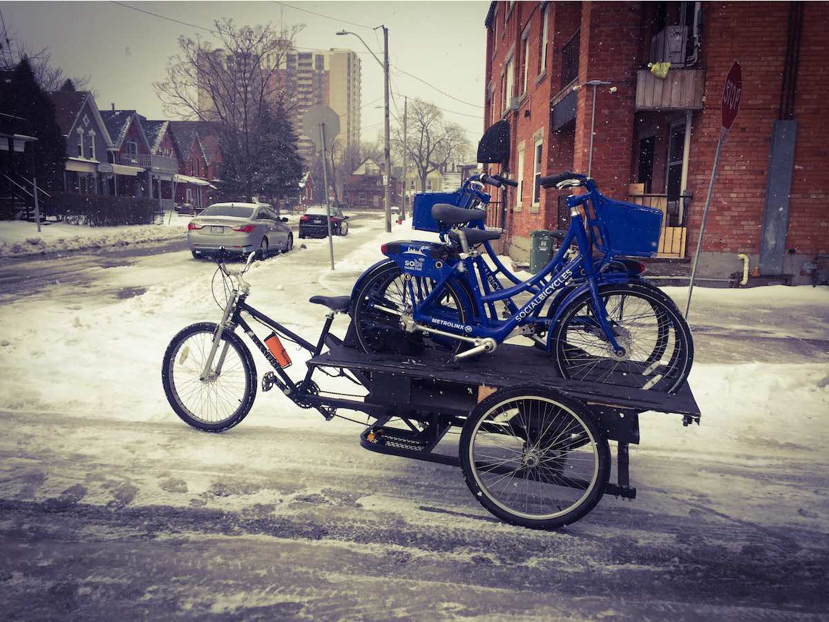 bikerumor pic of the day Social Bicycle delivery by bike in Hamilton, Ontario, Canada.