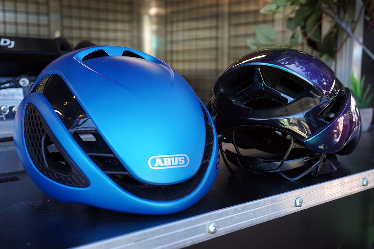 Abus Gamechanger aero road bike helmet with giant rear air scoops